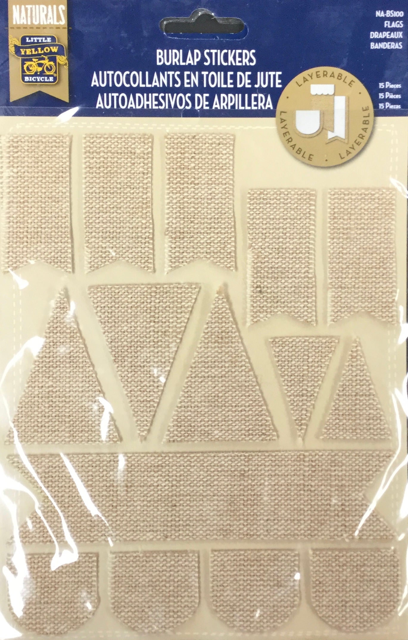 8329B7D8-EC80-4401-AB13-F1A955A89DDD.jpg Little Yellow Bicycle Naturals FLAGS Burlap Stickers 15 pc - Image 1
