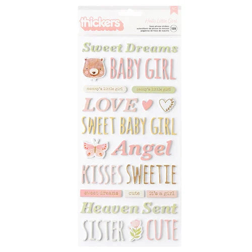 835039A1-35AD-4FCF-BD68-C63429B86D99.jpg Thickers HELLO LITTLE GIRL Foam Phrase Stickers - Image 1