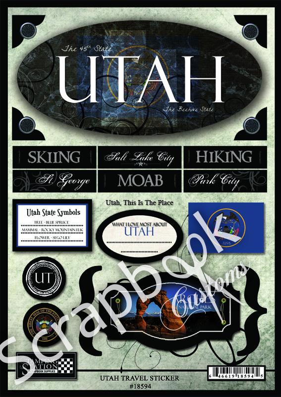 85D5D011-73D5-463F-B7C1-4F0F04027004.jpeg UTAH Travel Scrapbook Stickers 8”x 11” 20pc - Image 1