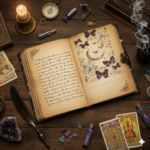 Soft Leather Journal BUTTERFLY MOON Purple Blank A7 - Image 2