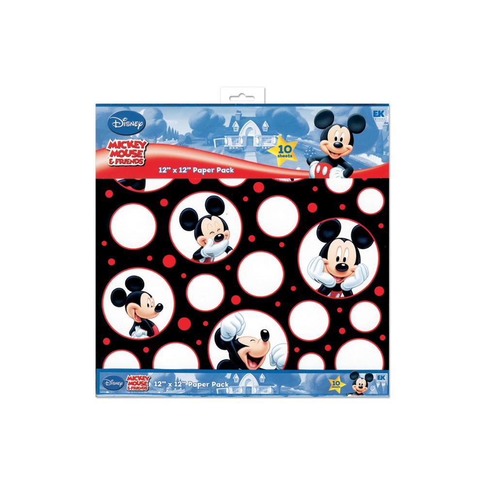 893A5D3B-3E03-4287-853F-9FC19953C7AC.jpeg Ek Success Disney BWR MICKEY 12”X12” Paper Pack - Image 1