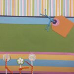 Premade Page COLORFUL STRIPES 12"x12" Scrapbook