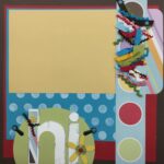 Premade Page HI CIRCLES & STRIPES 12"x12" Scrapbook