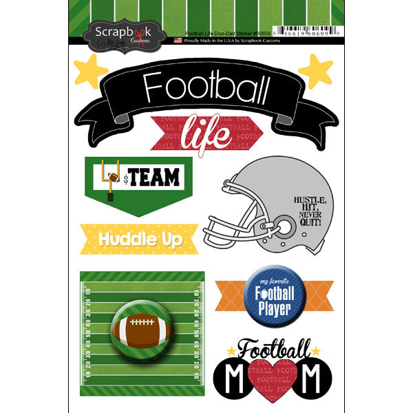 8BF4D57E-2529-4107-BA48-60BBB925BBBC.jpg FOOTBALL LIFE Doo Dads Stickers 10pc - Image 1