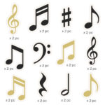 Paper House MUSIC NOTES STICKERS 24pc - Image 2