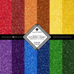 Not Glitter, Glitter PRIMARY COLORS 12”X12” Scrapbook Customs Paper Pack