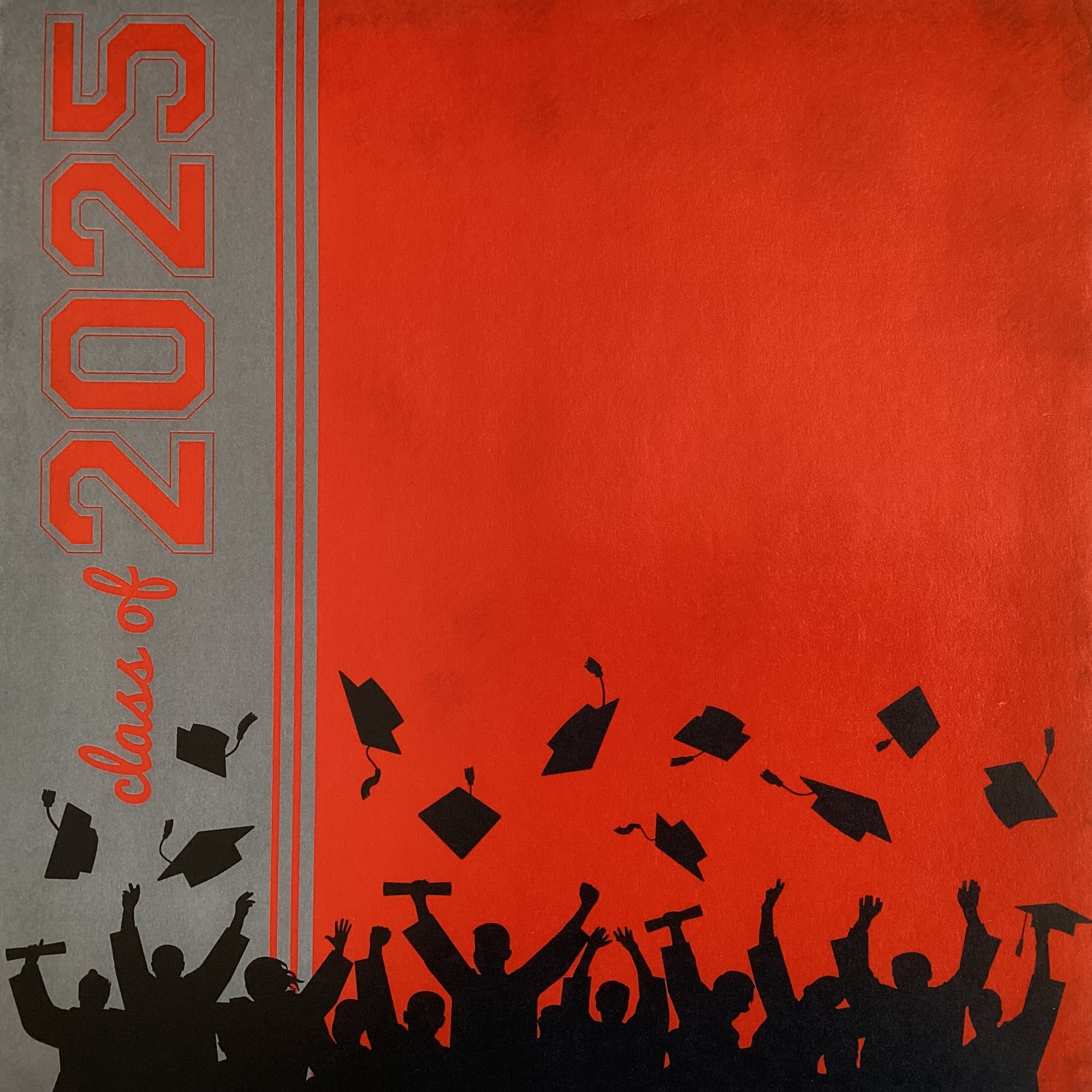 916B7077-7BAA-4FA2-9B17-9CC895EBD10F.jpg Scrapbook Customs CLASS OF 2025 GRADUATE HAT THROW 12"X12" Scrapbook Paper - Image 1