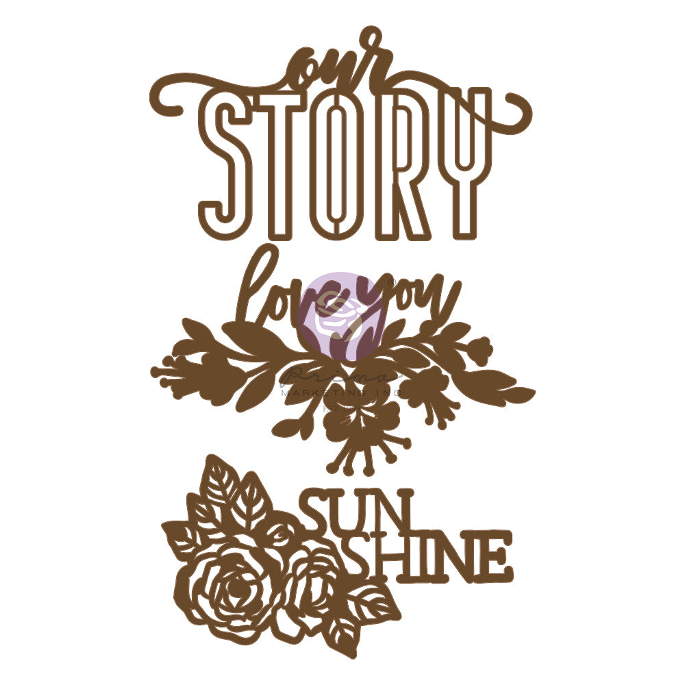 9176C313-D0B8-40FF-833C-A880668FBBB8.jpg Prima OUR STORY Decorative Chipboard 3pcs - Image 1