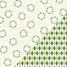 92DE2C8D-7060-4290-BCE3-70CC455BE76C.jpg Bazzill Basics Holiday Style ARGYLE GREEN 12"X12" Scrapbook Paper - Image 1