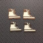 Scrapbooksrus Diecut HIKING BOOTS 2pc Camping Trail Die Cut Embellishment