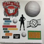 VOLLEYBALL ELEMENTS Sticker Cut Outs  12"X12" Scrapbook Customs