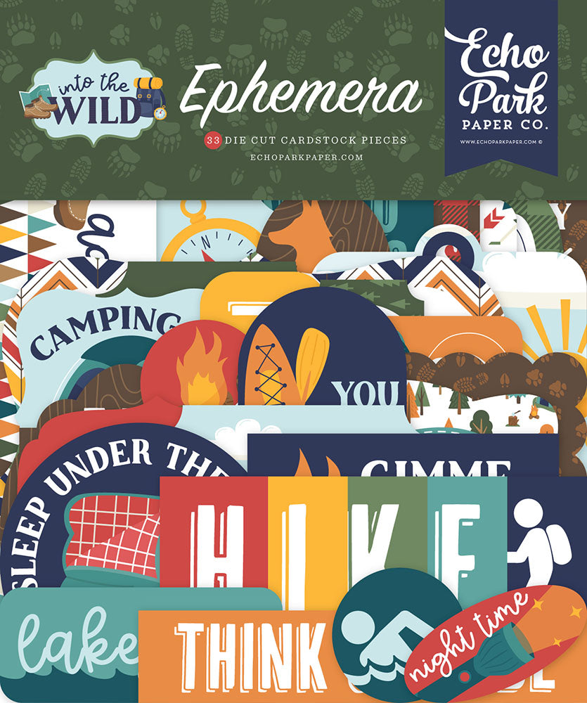 953652B3-5130-4BCD-ACDD-2BDAA62E1617.jpg Echo Park Into The Wild EPHEMERA Die Cuts 33pc - Image 1