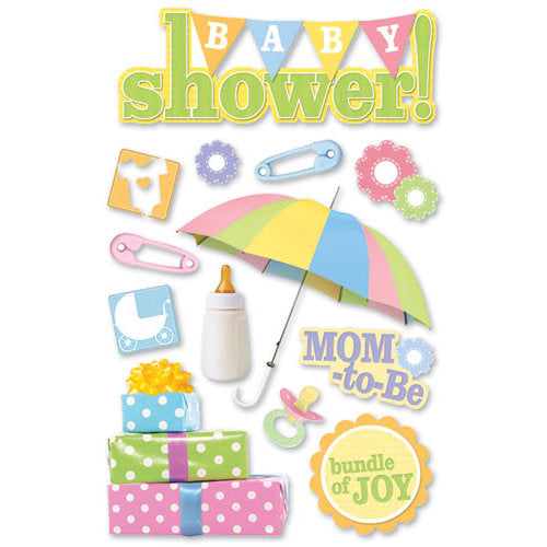 9604F039-451F-475D-8836-4474944CCFE0.jpg Paper House BABY SHOWER 3D Stickers 13pc - Image 1