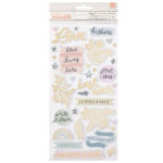Crate Paper Thickers Gingham Garden HAPPY LIFE Phrase Stickers 65pc