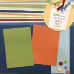 Premade Pages $5.00 STAND OUT STRIPES (1) 12"X12" Scrapbook Pages