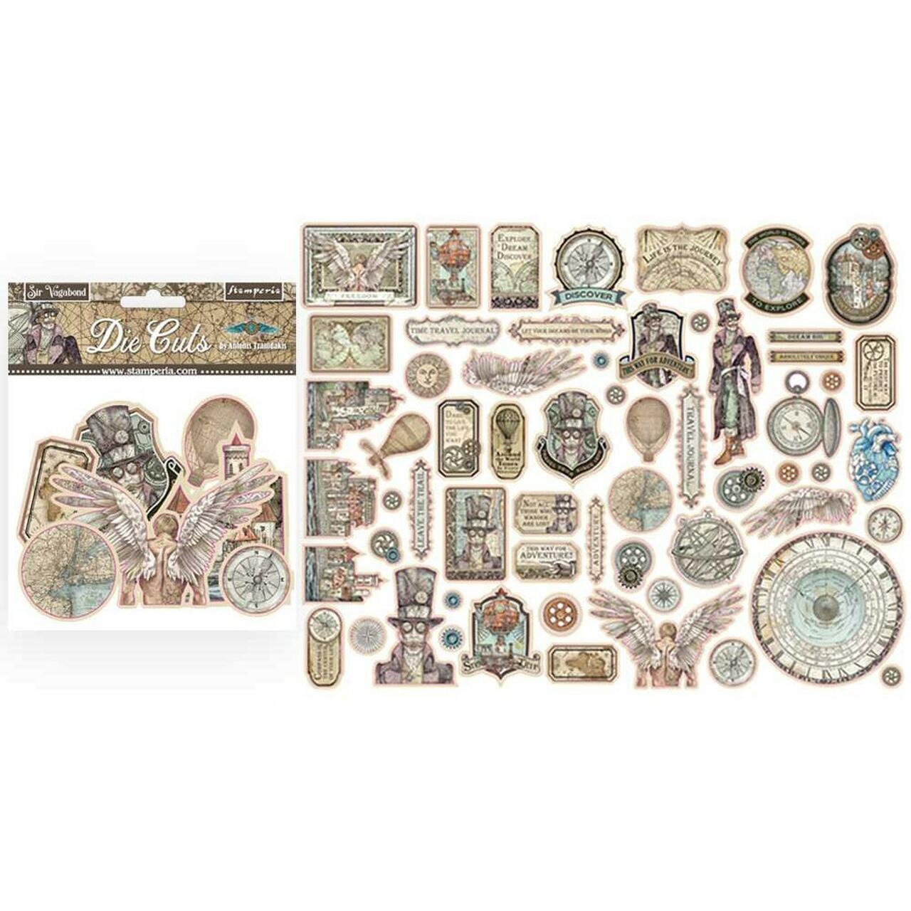 96C853DE-6A5F-4518-88FE-E8656D6980B0.jpg Stamperia SIR VAGABOND Chipboard Die Cuts 60pc - Image 1
