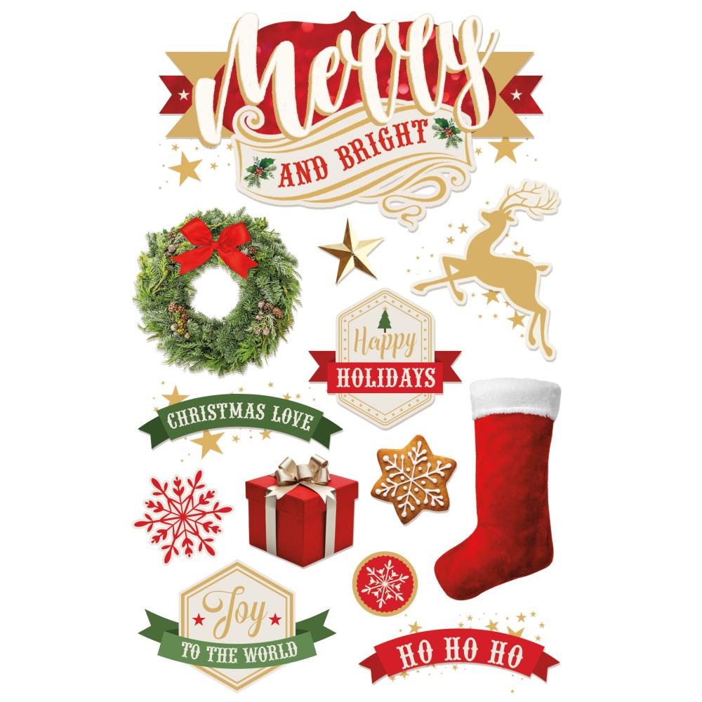 98D40EF6-C480-4263-9DE4-C7C226B2CDEC.jpeg Paper House MERRY & BRIGHT Christmas Stickers 13pc - Image 1