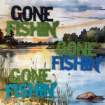GONE FISHIN’ Diecut Fishing Camping Outdoor Scrapbook DieCuts - Image 4