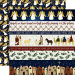 Echo Park Away in Oh Holy Night BORDER STRIPS 12”x12” Scrapbook Paper