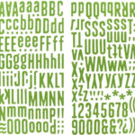Thickers American Crafts DOLL GREEN Glitter Foam Stickers