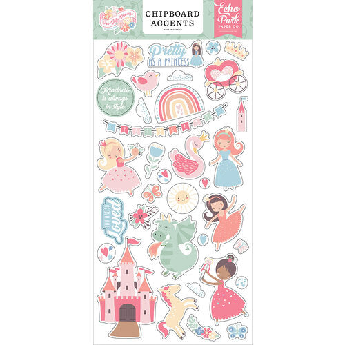 9A75DCC7-E784-41D4-8400-7F4DD0852340.jpg Echo Park OUR LITTLE PRINCESS Chipboard Accents 34pc - Image 1