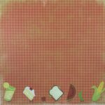 Moxxie Picnic DISAPPEARING DISHES 12”x12” Scrapbook Sheet
