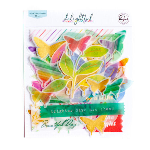 9B74115D-3DD1-4F89-AB28-01AF81FFE139.jpg Pinkfresh Studio Delightful VELLUM EMBELLISHMENTS 35pc - Image 1
