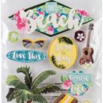 Paper House THE BEACH 3D Stickers 14pc