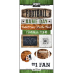FOOTBALL WOOD SPORT Sticker 6"X12" Scrapbook Customs