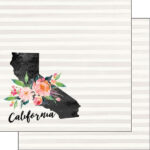 CALIFORNIA WATERCOLOR 12"X12" Scrapbook Travel Paper