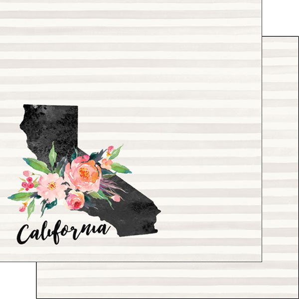 9BFFBFFF-32A4-4576-86B6-CFE83C788560.jpeg CALIFORNIA WATERCOLOR 12"X12" Scrapbook Travel Paper - Image 1