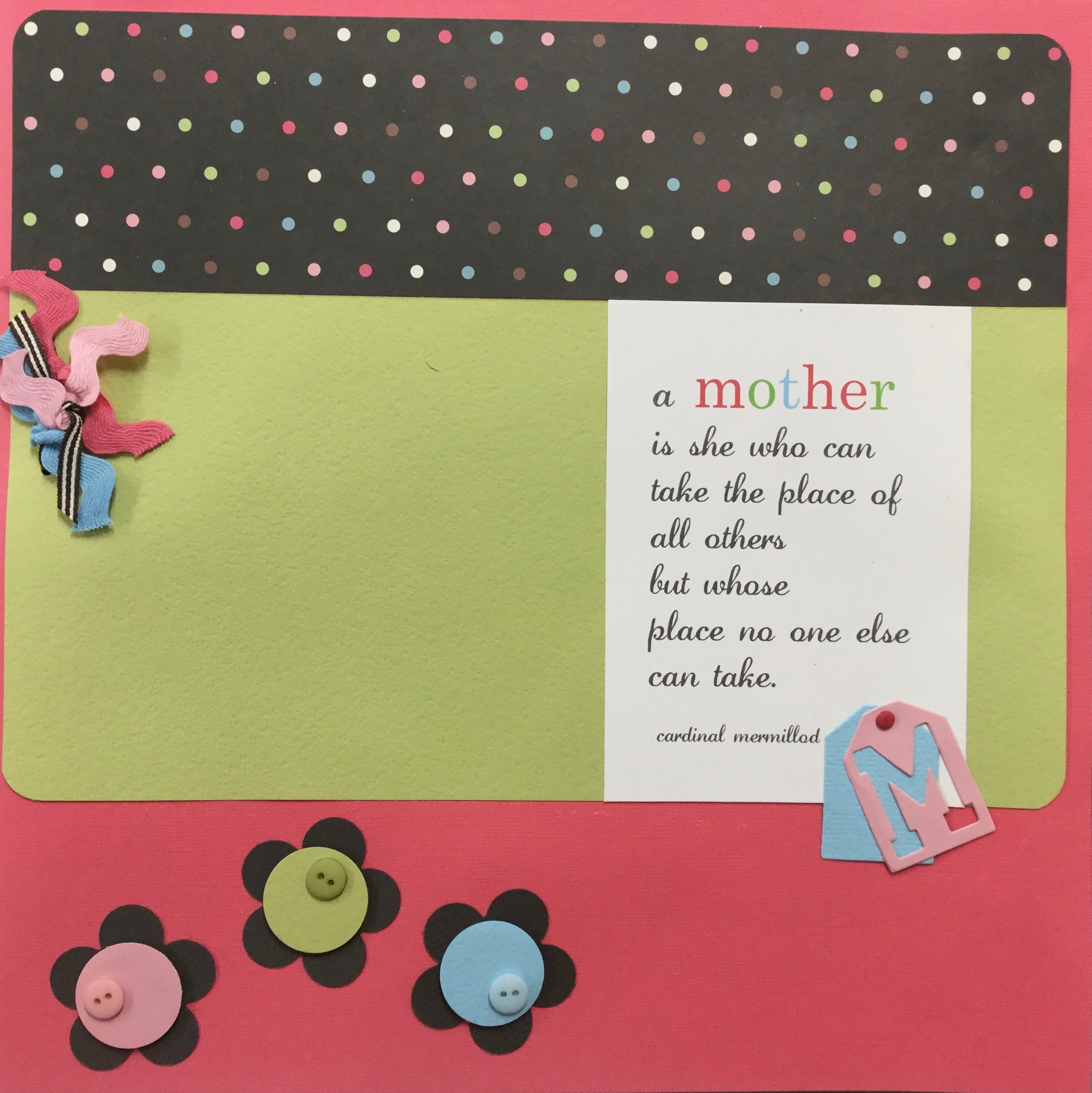 9C543A30-FA40-483D-B94B-4DE9E540290F.jpg Premade Pages $5.00 MOTHER 12"X12" Scrapbook Pages - Image 1
