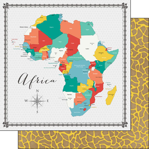 9CC42FF9-F30D-435C-A5B0-DD6E8B9D3384.jpeg AFRICA MEMORIES MAP 12”X12” Paper Scrapbook Customs - Image 1