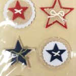 Little Yellow Bicycle Naturals STARS Burlap Stickers 6 pc