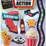 Paper House MOVIES Cardstock Sticker Sheet 18pc
