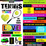 Neon Sport Stickers TENNIS Scrapbook Customs