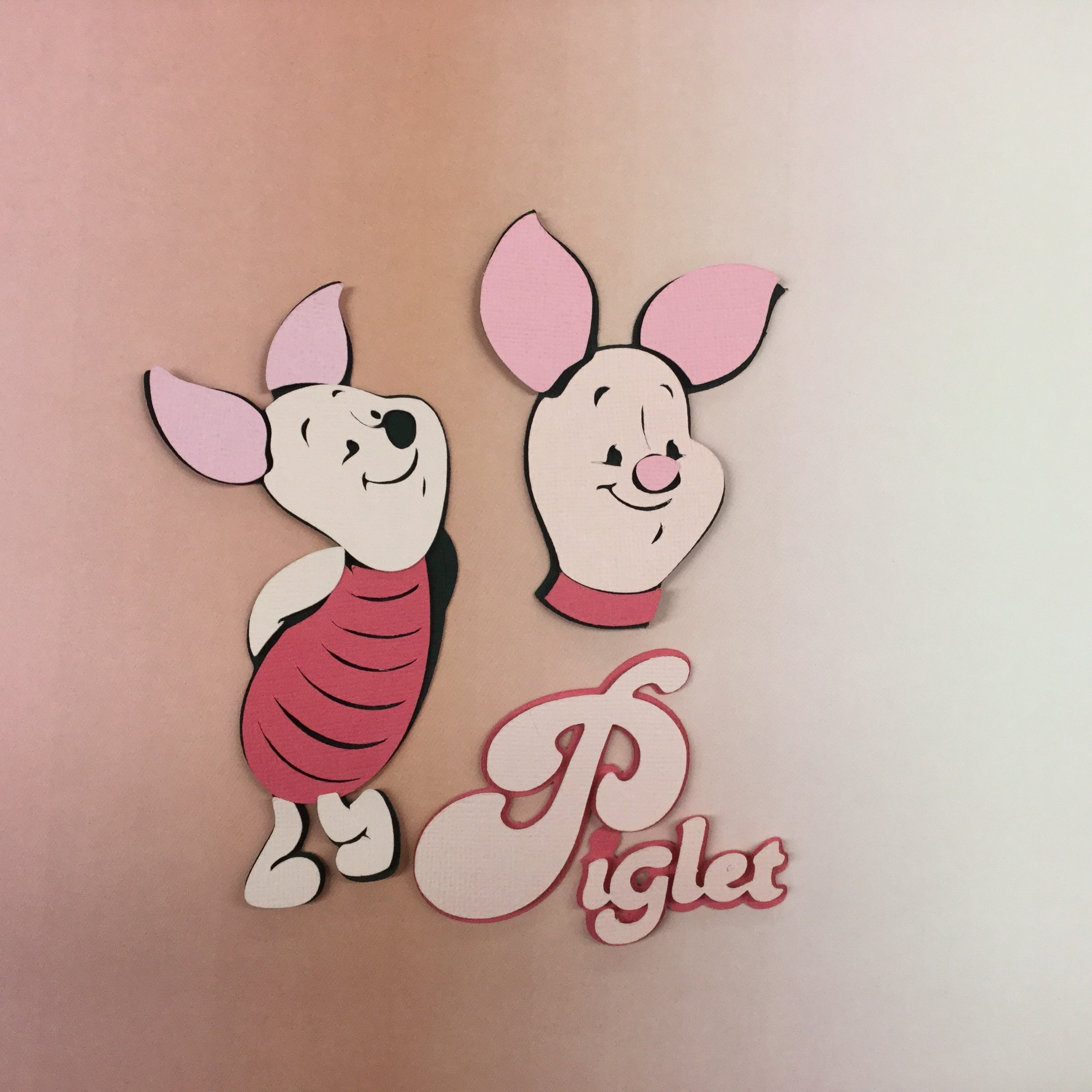 A00CA709-89AF-47DD-BA27-A115DFB341FD.jpg Winnie The Pooh PIGLET Scrapbook Die Cut - Image 1