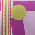 Premade Page PINK & ORANGE SHAPES (1) 12"x12" Scrapbook