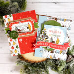 Echo Park Winnie the Pooh Christmas RED TAN Solids 12X12 Scrapbook Paper - Image 4