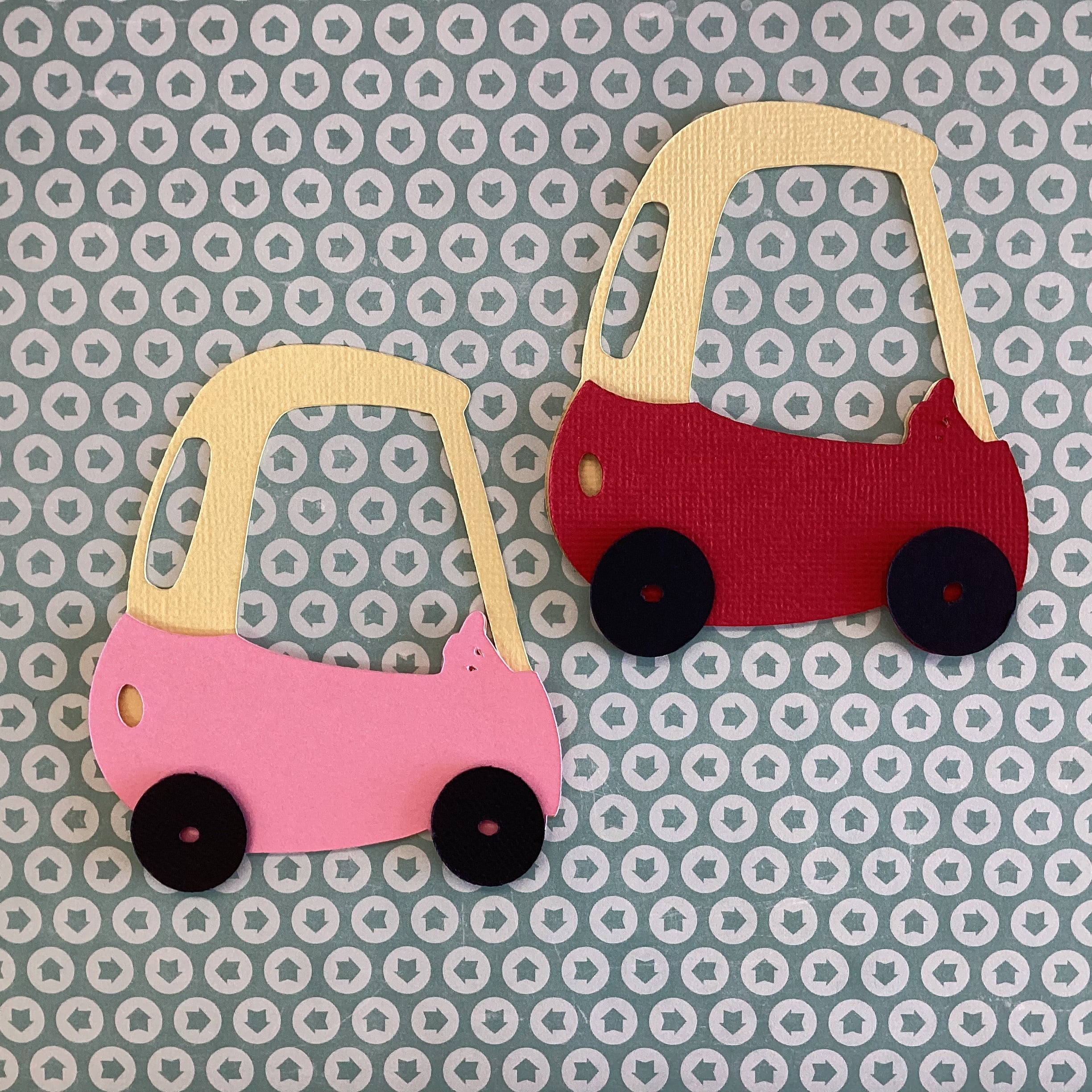 A1692E31-50E6-4889-90FC-3F3886F335B6.jpg Toy Car COZY COUPE Custom Scrapbook Die Cut Embellishment - Image 1