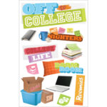 Paper House OFF TO COLLEGE 3D Stickers 12pc - Image 2