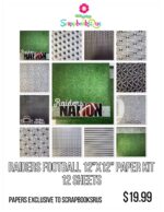 Scrapbooksrus RAIDERS FOOTBALL 12"X12" Scrapbook Paper Kit 12 Sheets