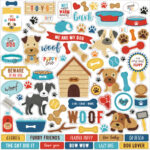 Echo Park I LOVE MY DOG 12"x12" Element Sticker