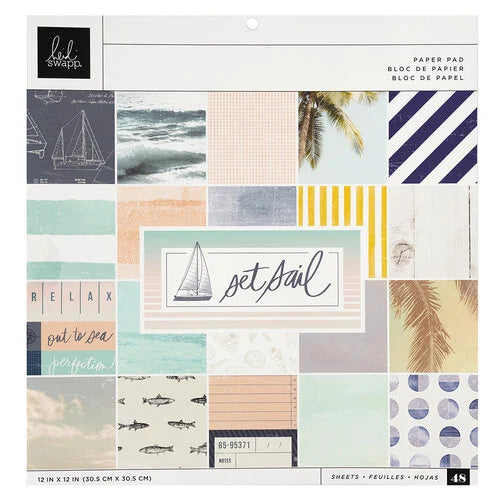 A21F61CA-5FE4-4766-B481-1E12540E17EA.jpg Heidi Swapp SET SAIL 12"X12" Paper Pad 48 Sheets - Image 1