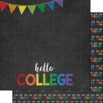 HELLO COLLEGE 12"x12" School Scrapbook Paper
