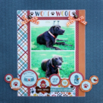 Echo Park Bark PUPPY STRIPE 12x12 Scrapbook Paper - Image 2