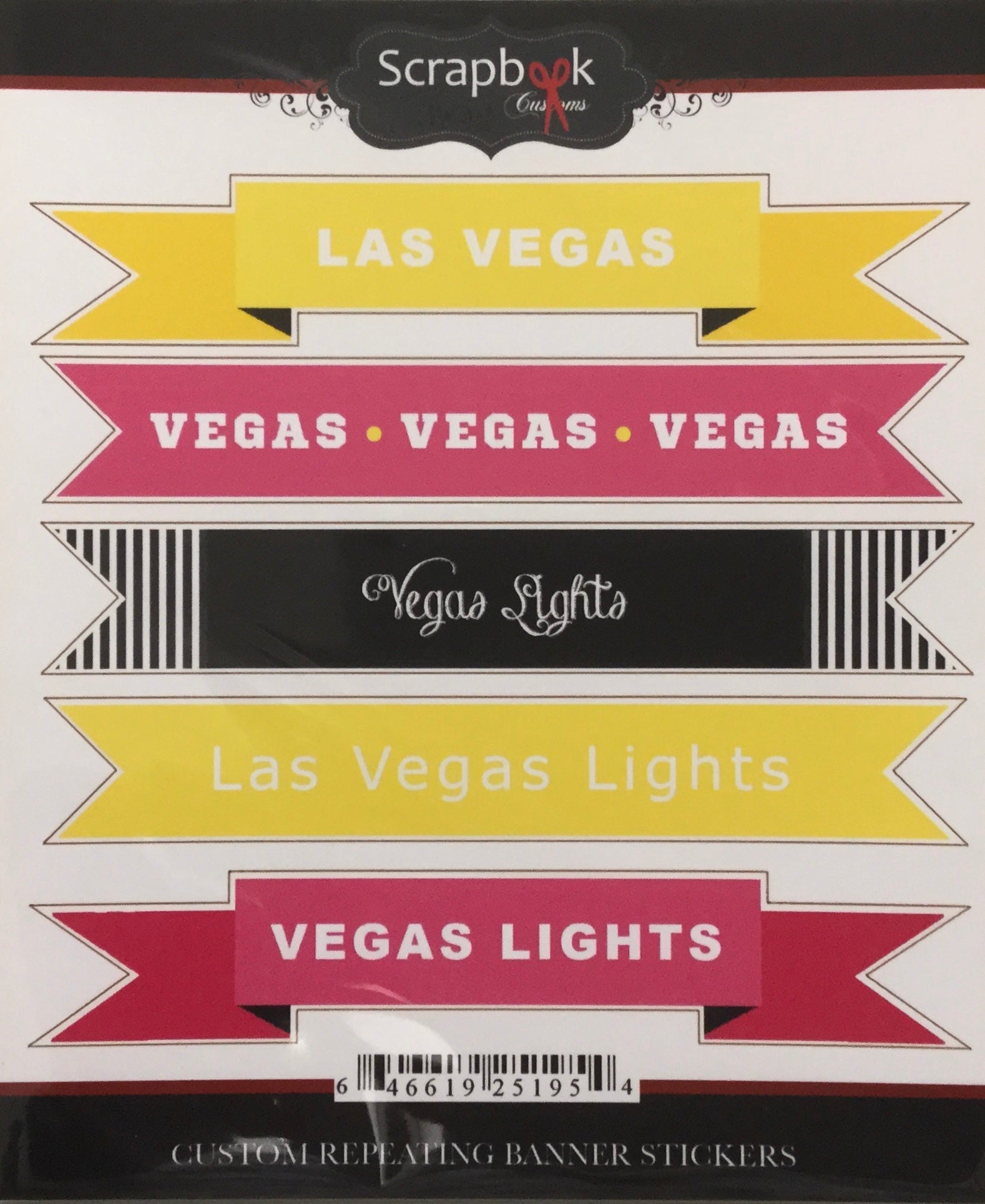 A5406BBE-19C5-4C40-B319-2156F672C0E0.jpg LAS VEGAS LIGHTS Banner Stickers 5 pc Scrapbook Customs - Image 1