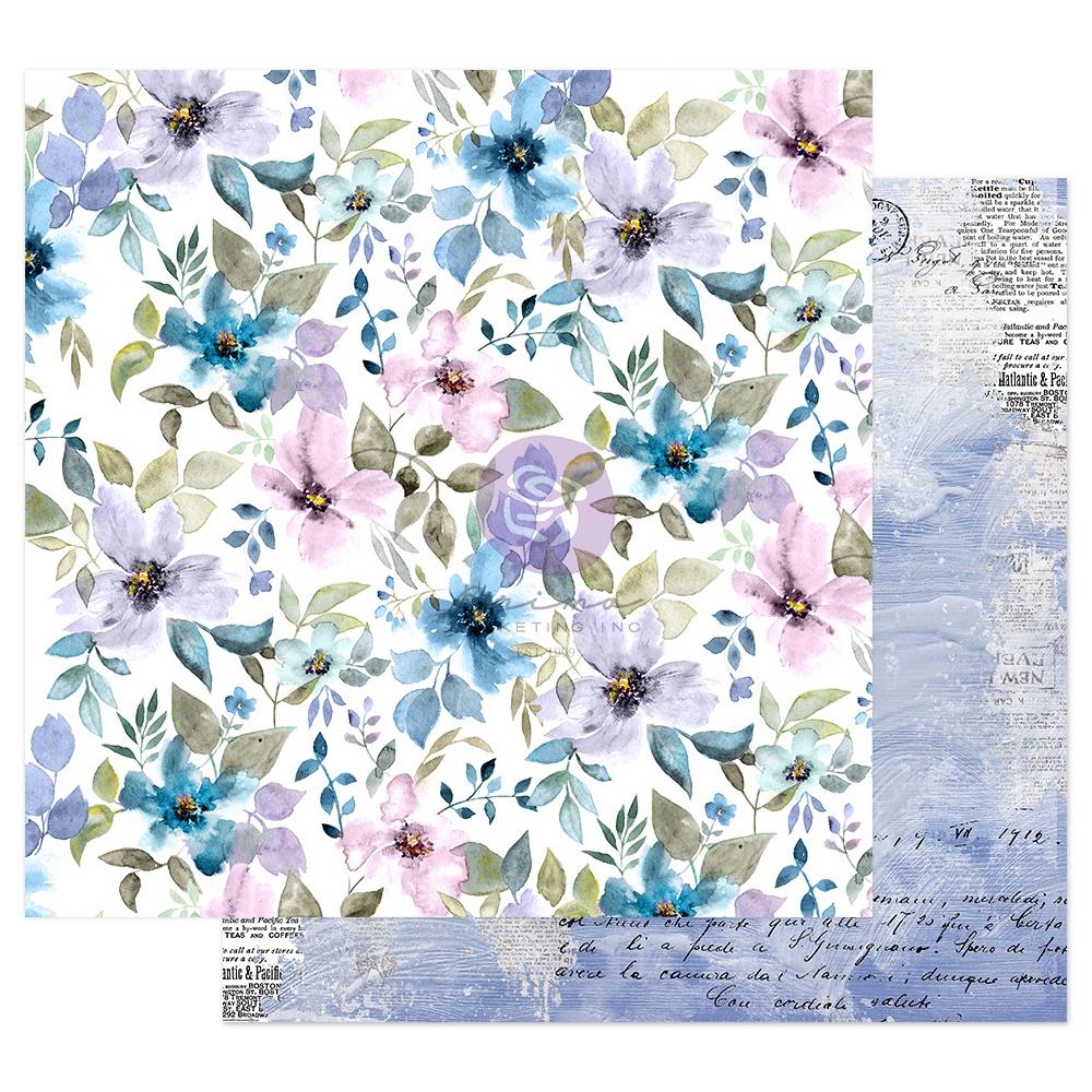 A6203CA9-A042-461D-8D3C-F88200FEFD8A.jpg Prima Watercolor Floral IN THE WATER GARDEN 12X12 Scrapbook Paper - Image 1