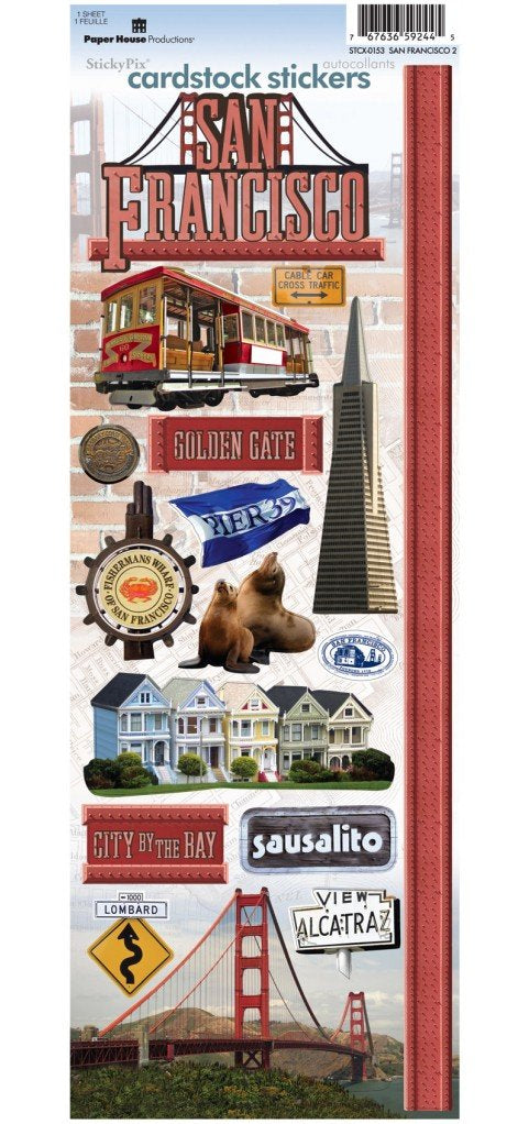 A67D7B16-DD82-46E0-8966-CD5174DAA21B.jpg Paper House SAN FRANCISCO Cardstock Stickers 17pcs - Image 1