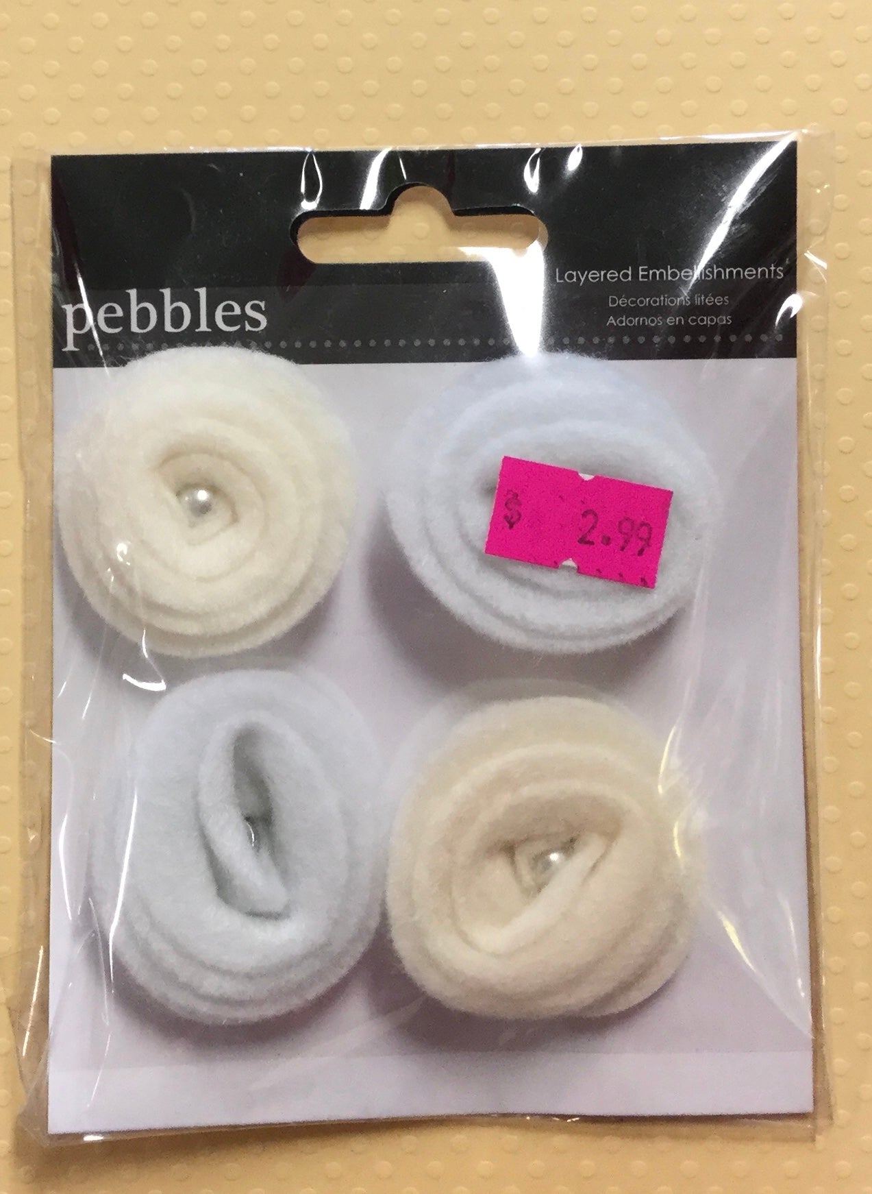 A6CED12D-7A5F-4E4B-B080-240F8F387586.jpg Pebbles THE MR&MRS Layered Embellishments 4pc - Image 1
